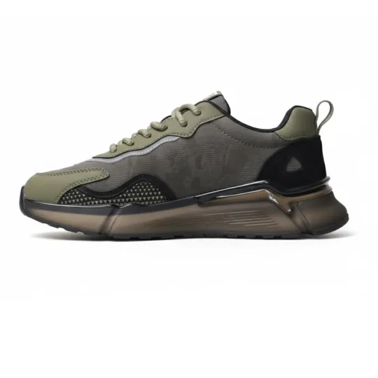 Warrior Olive Green Multi-Color Sneakers – Black Sole Edition